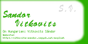 sandor vitkovits business card